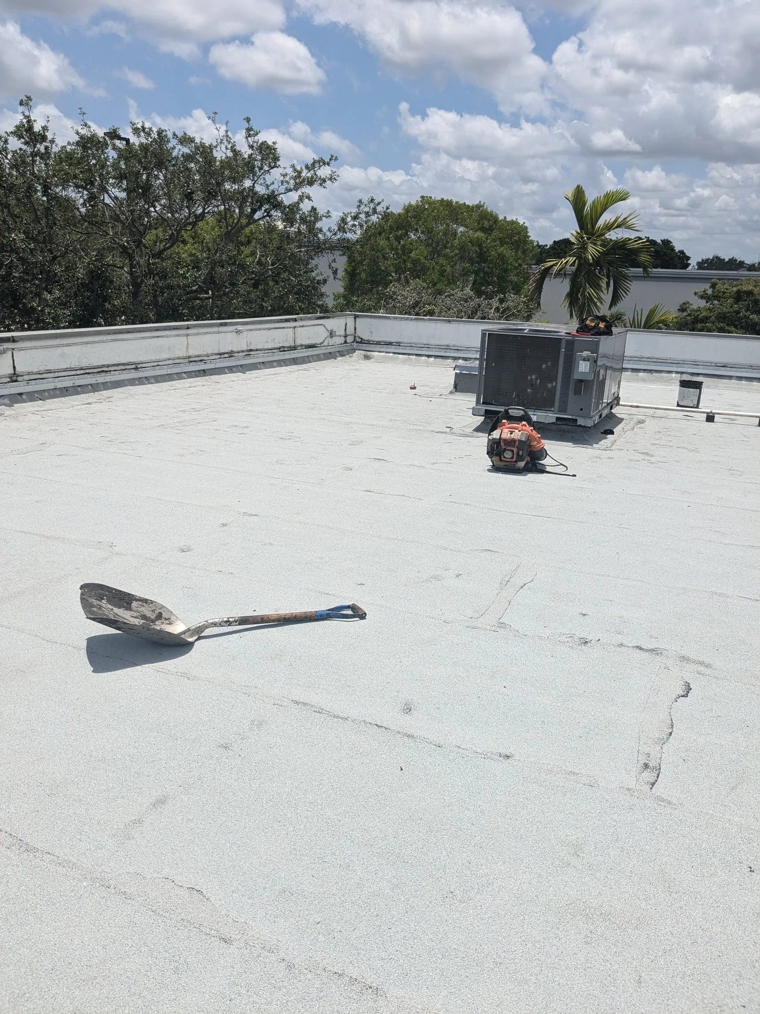 Commercial flat roof hot-mop installation by DR Construction & Roofing in South Florida