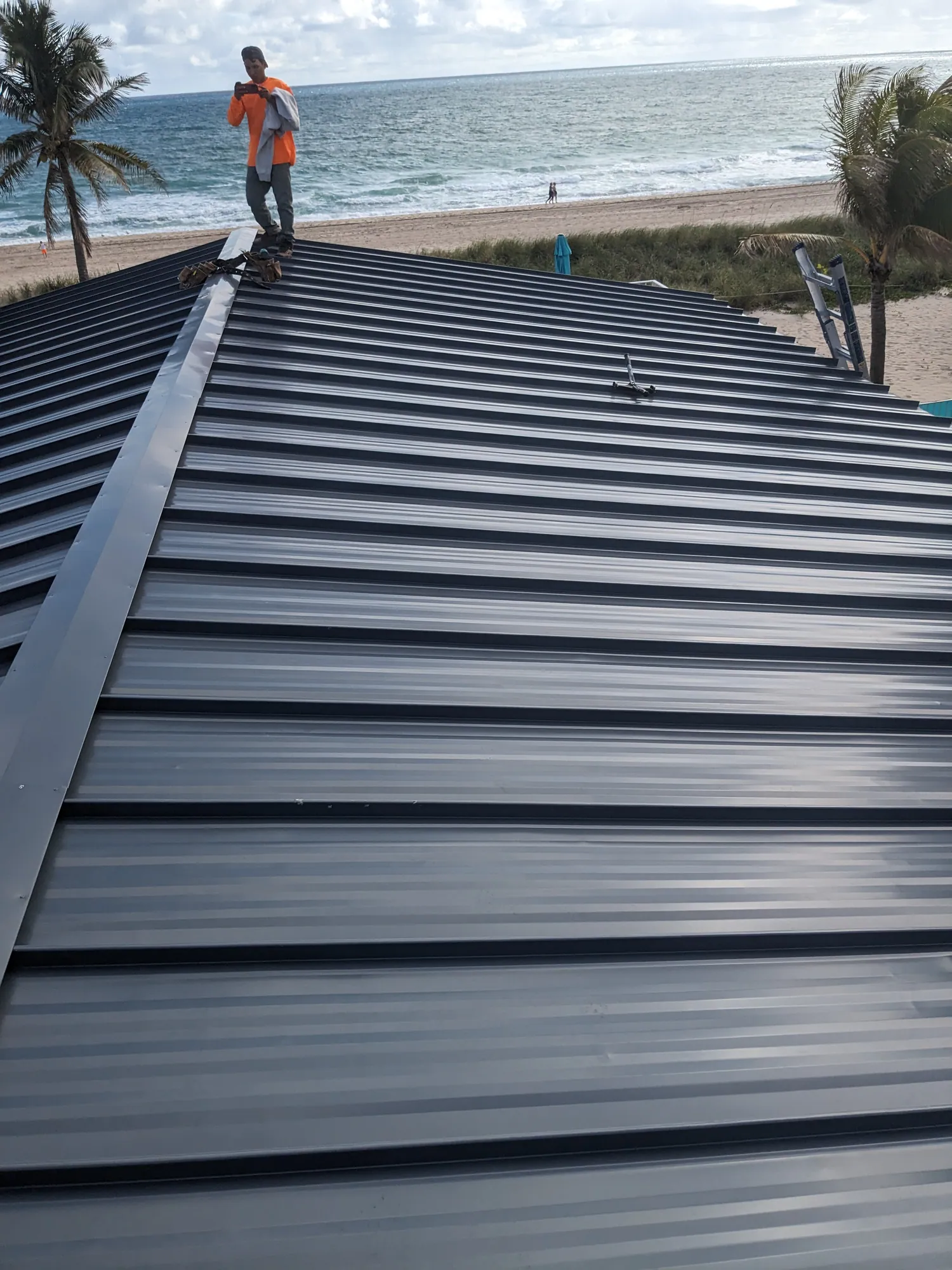 Standing seam metal roof by DR Construction & Roofing in South Florida