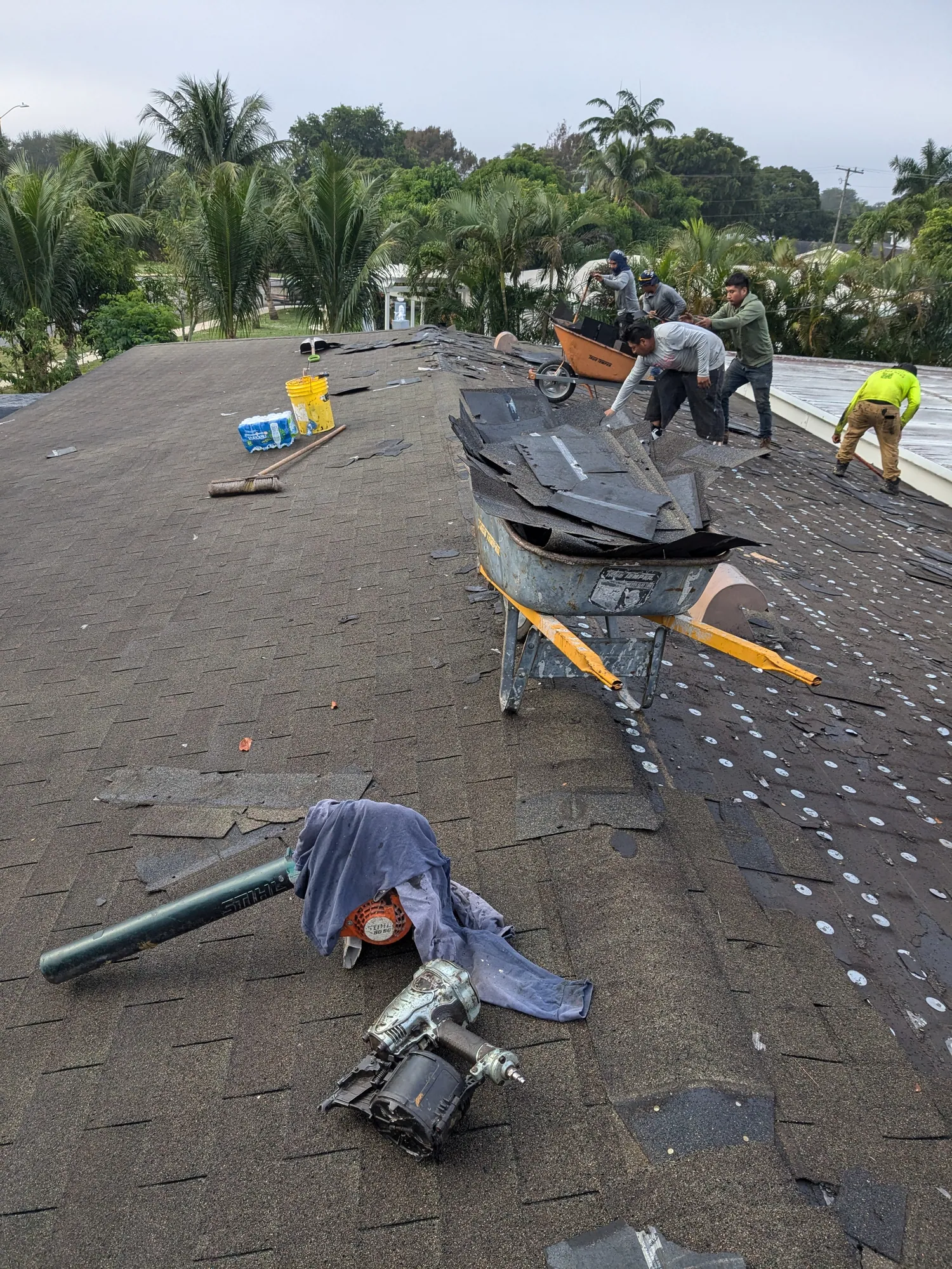 Grey architectural shingle re-roof by DR Construction & Roofing in South Florida