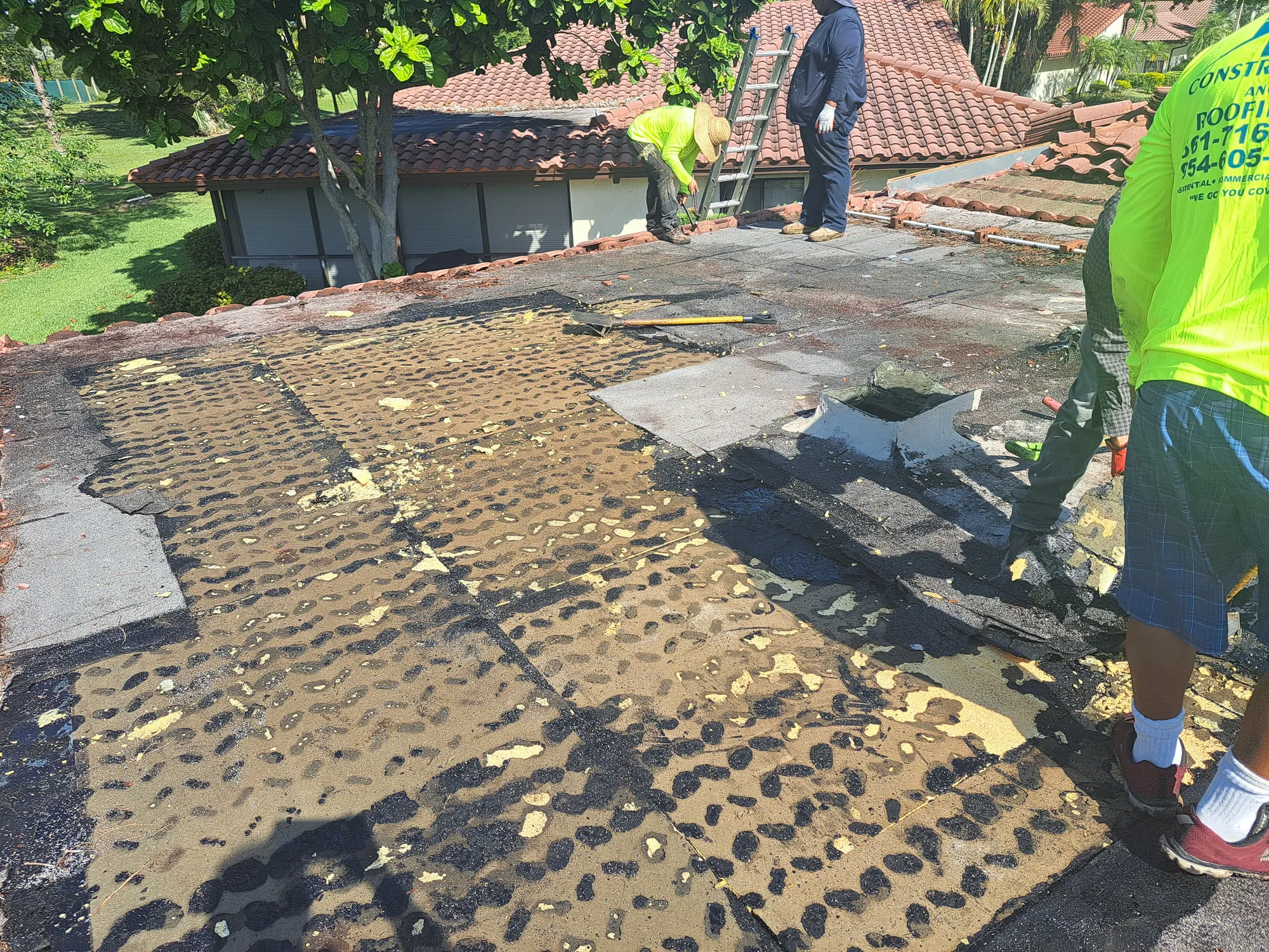 Residential flat roof peel-and-stick membrane by DR Construction & Roofing in South Florida