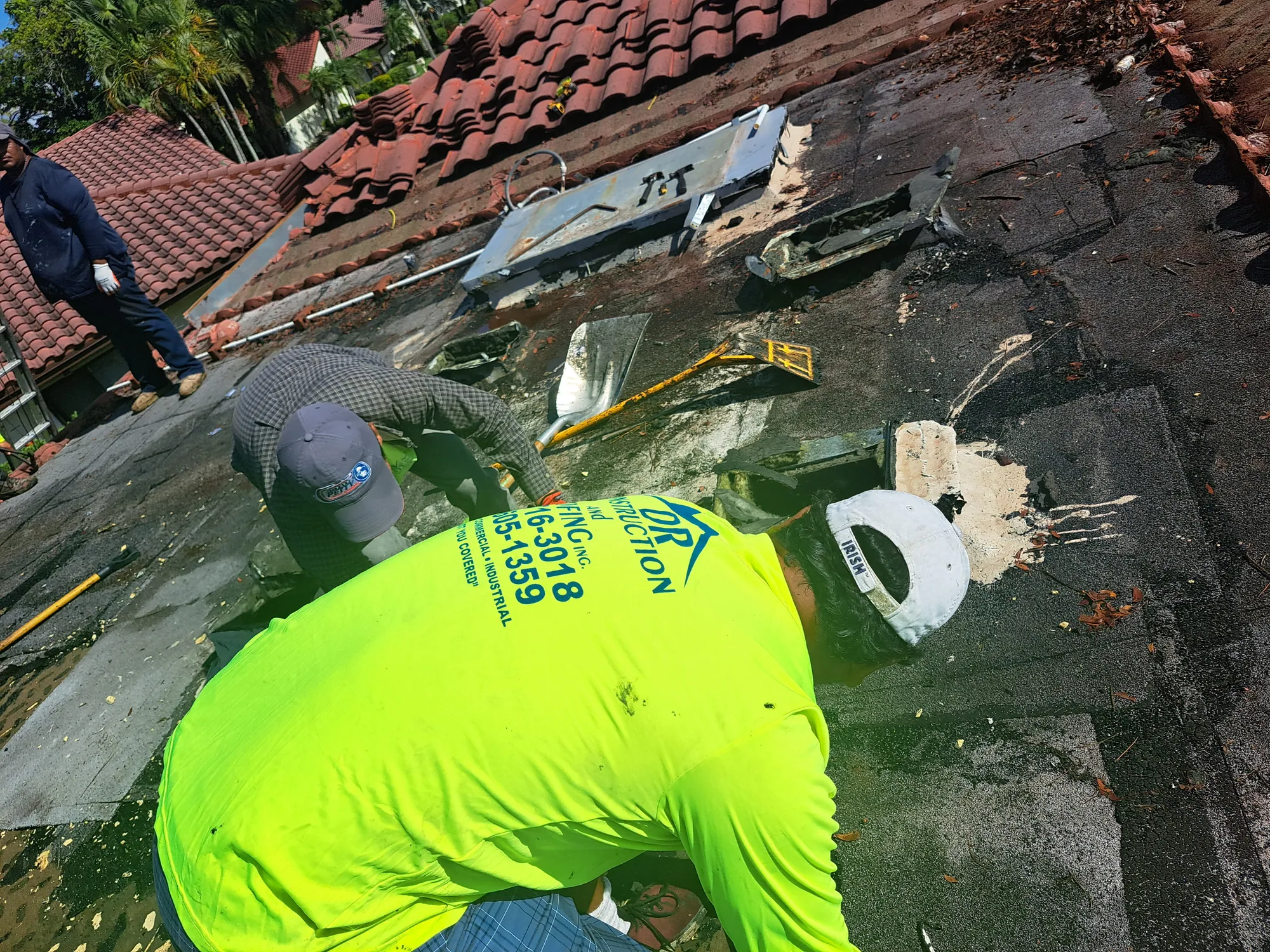 Residential flat roof peel-and-stick membrane by DR Construction & Roofing in South Florida