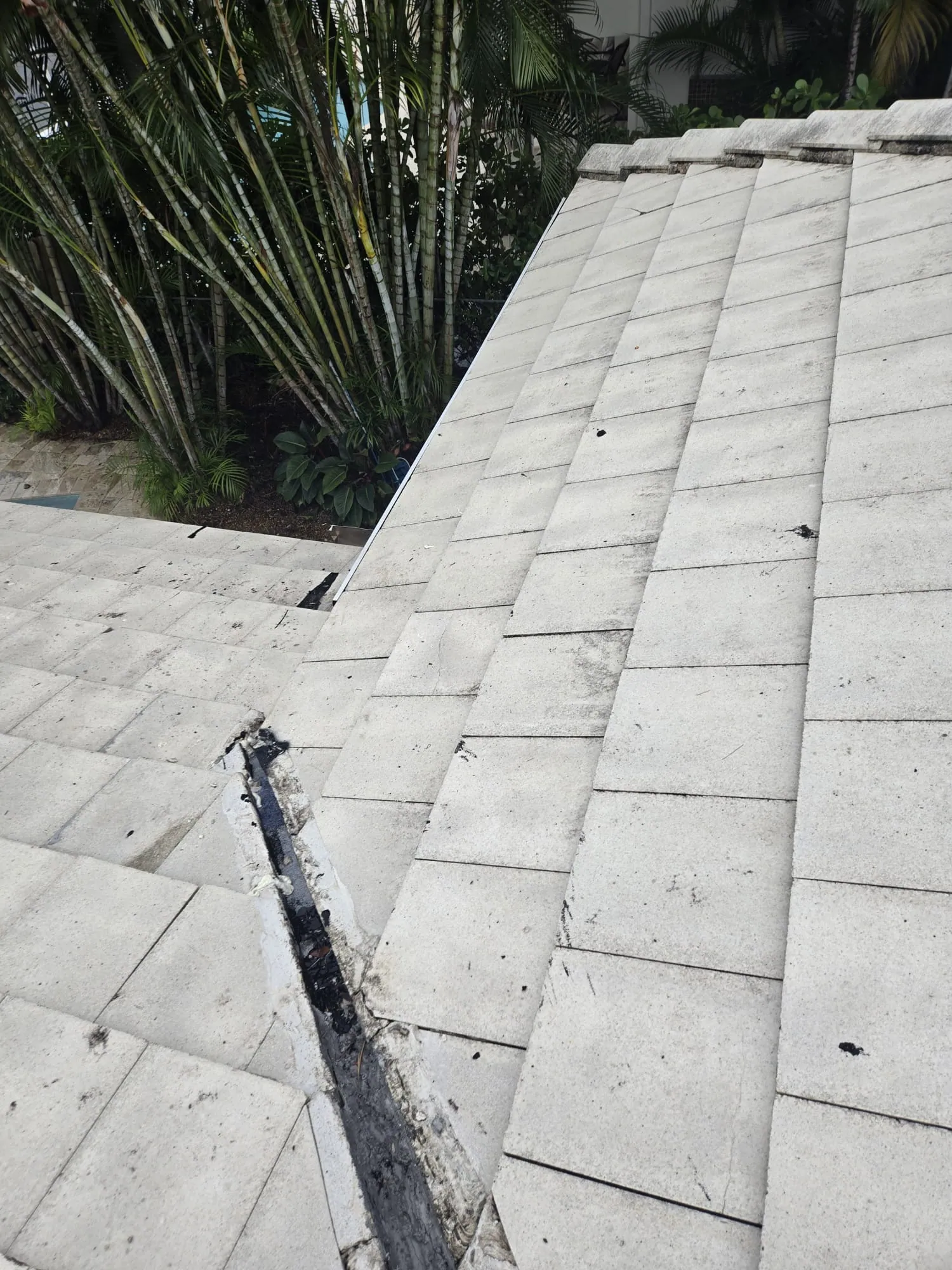 Residential tile roof repair by DR Construction & Roofing in South Florida