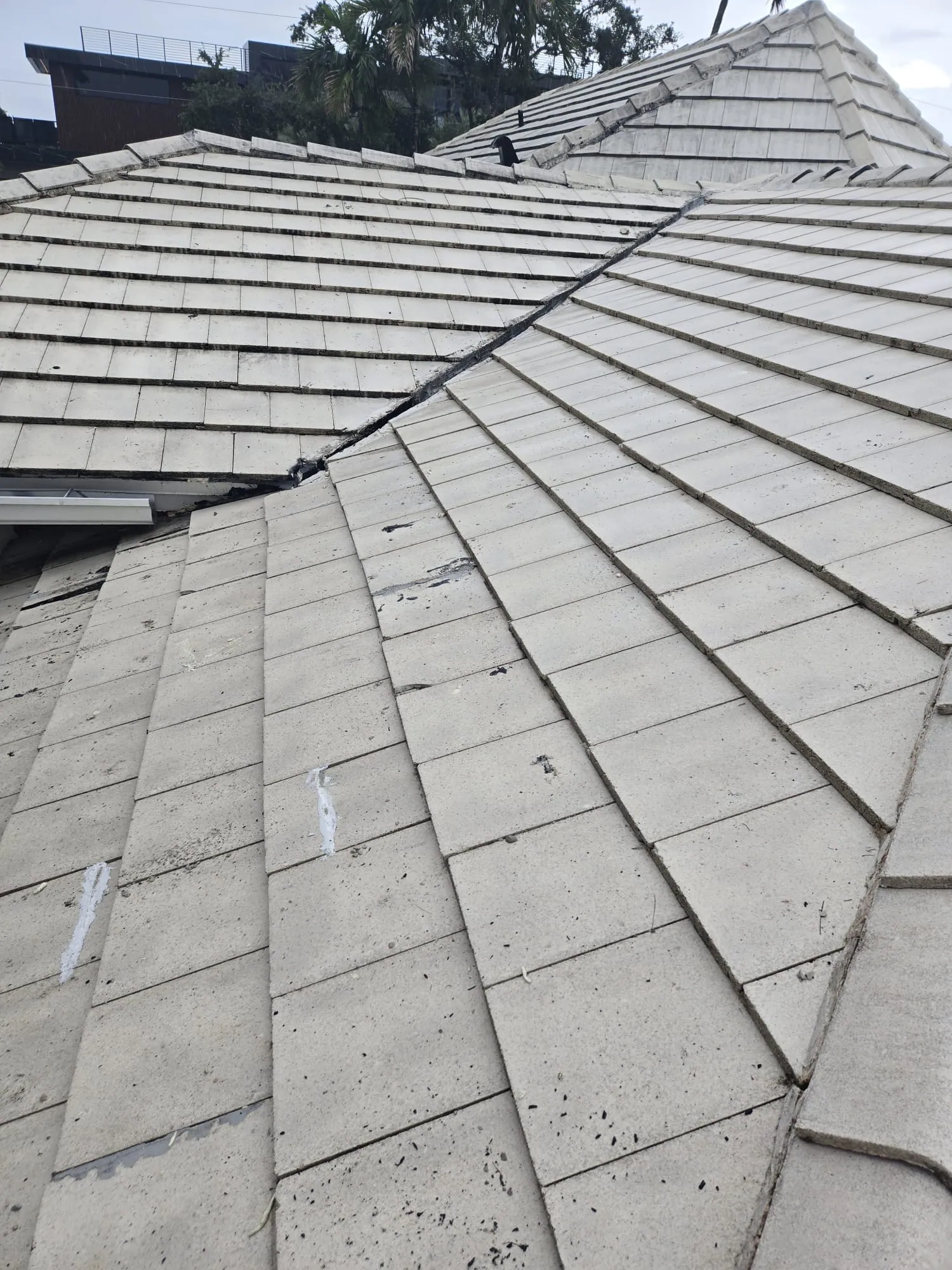 Residential tile roof repair by DR Construction & Roofing in South Florida